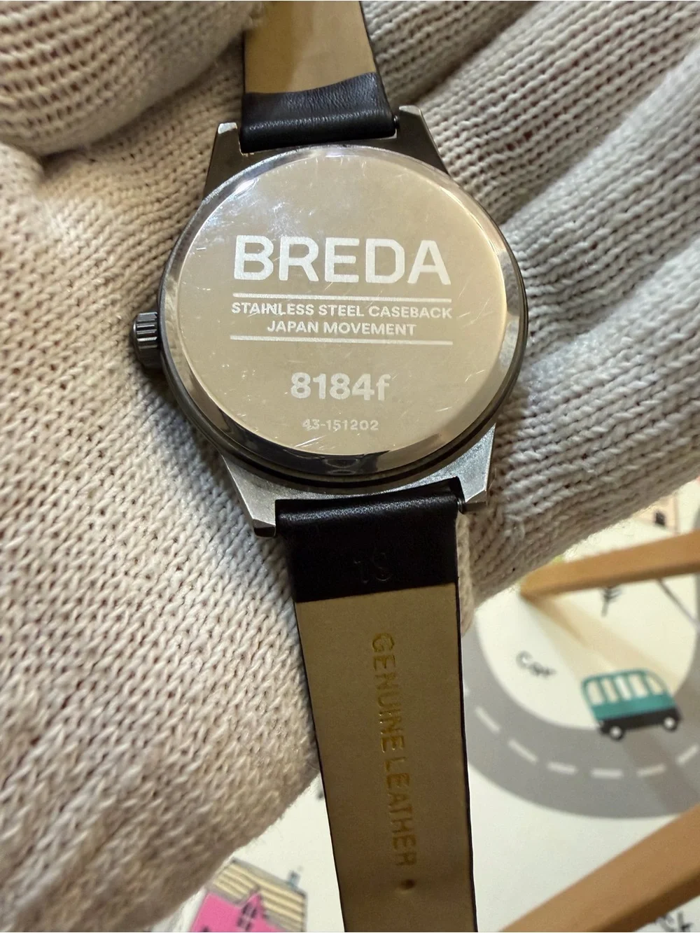 BREDA Rand 8184f Men's Minimalist Watch Gunmetal Black Leather Japan Mvt